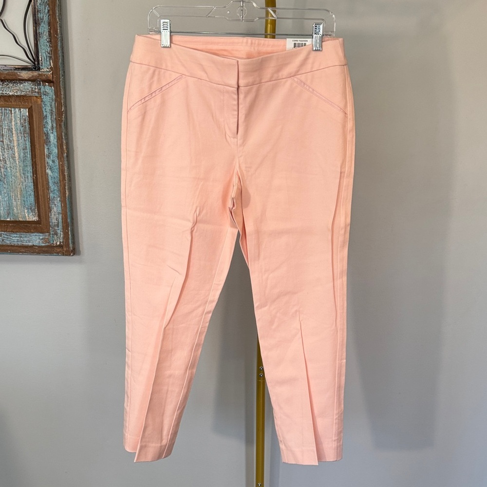 Alfani Peach Slim Leg Ankle Pants — Tummy Control NWT 8